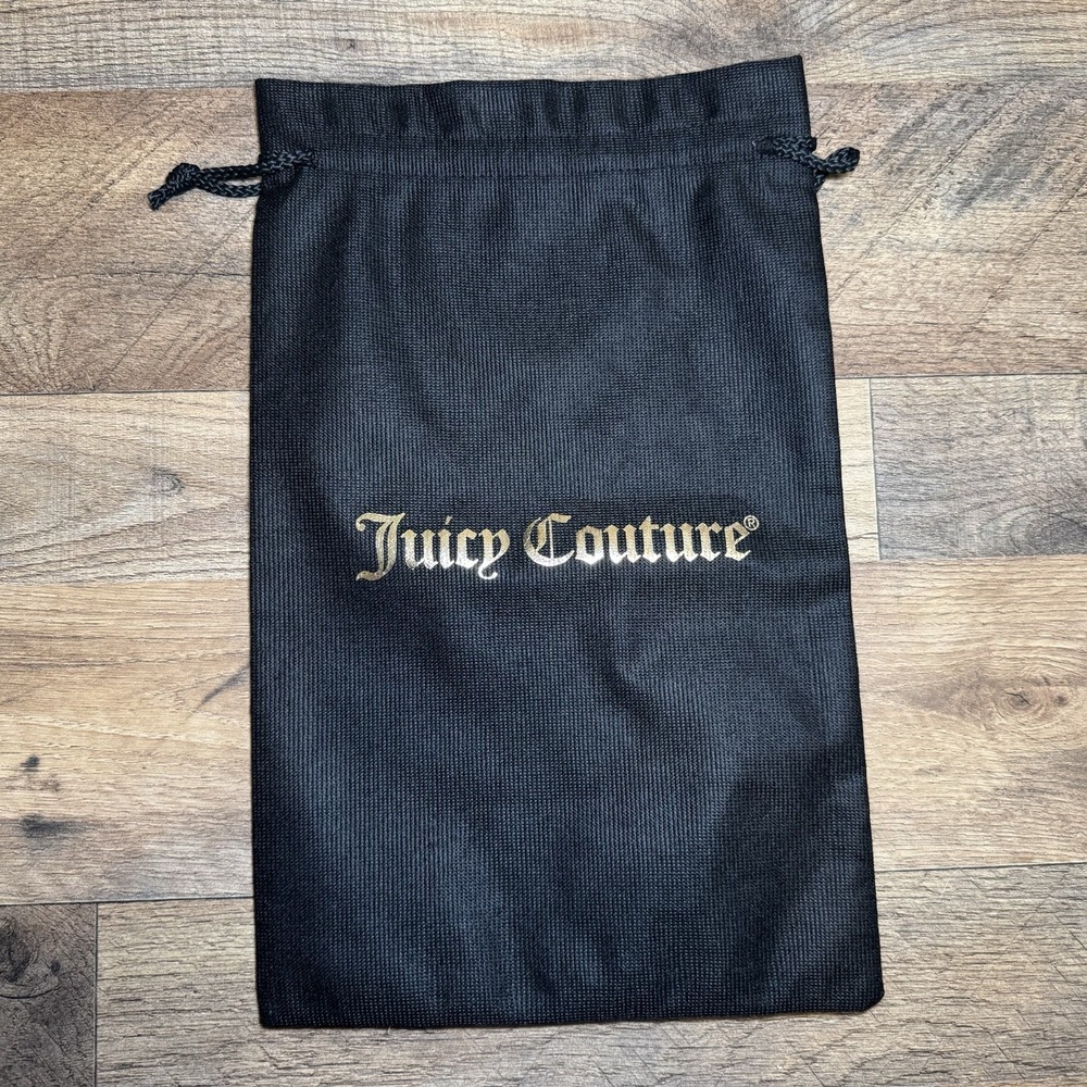 Juicy Couture Dust Bag Black Foil Logo - 14.5" x 9" Dual String Closure